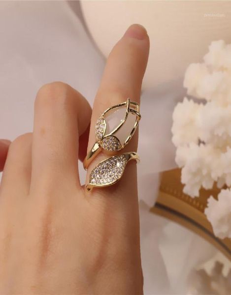 south korea039s new design fashion jewelry exquisite copper inlaid zircon opal tulip creative opening ring female prom party ri6098438, Golden;silver
south korea039s new design fashion jewelry exquisite copper inlaid zircon opal tulip creative opening ring female prom party ri6098438, Golden;silver