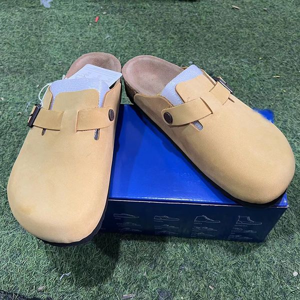 Image of Designer Sandals Women Men Slides Suede Slides Platform Slippers Boston Soft Mules Clogs Leather Shoes Outdoor Indoor Pantoufle Causal Shoe with Box