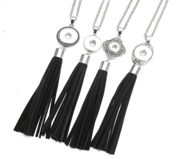 black long tassel necklace 18mm snap button pendants necklace oem odm snaps jewelry7659056, Silver
black long tassel necklace 18mm snap button pendants necklace oem odm snaps jewelry7659056, Silver