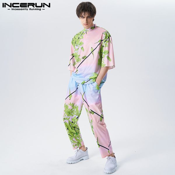 men's tracksuits 2023 fashion men sets printing streetwear loose stand collar half sleeve shirt pants two pieces casual suits incerun 2, Gray
men's tracksuits 2023 fashion men sets printing streetwear loose stand collar half sleeve shirt pants two pieces casual suits incerun 2, Gray