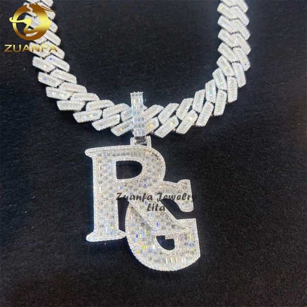 custom hip hop jewelry high-end sparkle 925 sterling silver iced out baguette moissanite letter pendant
custom hip hop jewelry high-end sparkle 925 sterling silver iced out baguette moissanite letter pendant