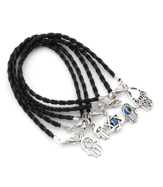 100pcs mixed kabbalah hamsa hand lucky charms bracelets black leather braided string 17 21cm4842720, Golden;silver
100pcs mixed kabbalah hamsa hand lucky charms bracelets black leather braided string 17 21cm4842720, Golden;silver