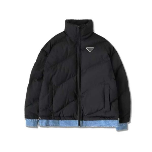 autumn and winter ladies stand collar denim splicing loose down coat, hem denim splicing fashion trend, cuff tightening without air leakage., Black
autumn and winter ladies stand collar denim splicing loose down coat, hem denim splicing fashion trend, cuff tightening without air leakage., Black