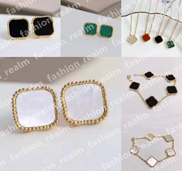 four leaf clover earrings stud designer jewelry set luxury pendant necklaces link chain bracelets gold silver mother of pearl gree2822150, Golden;silver
four leaf clover earrings stud designer jewelry set luxury pendant necklaces link chain bracelets gold silver mother of pearl gree2822150, Golden;silver