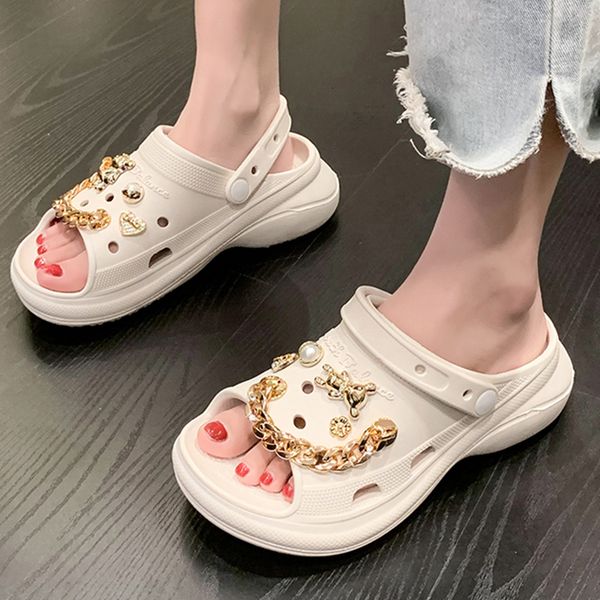 slippers summer women slippers garden sandals platform clogs gold chain decoration eva casual outdoor vacation shoes for female 36-41 230713, Black
slippers summer women slippers garden sandals platform clogs gold chain decoration eva casual outdoor vacation shoes for female 36-41 230713, Black