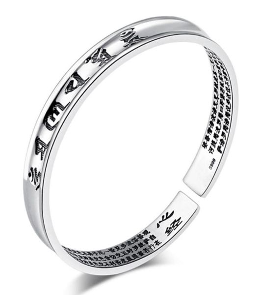 925 sterling silver items jewelry wedding charm bracelets bangle carven blessing heart sutra words new arrival4022045, Black
925 sterling silver items jewelry wedding charm bracelets bangle carven blessing heart sutra words new arrival4022045, Black