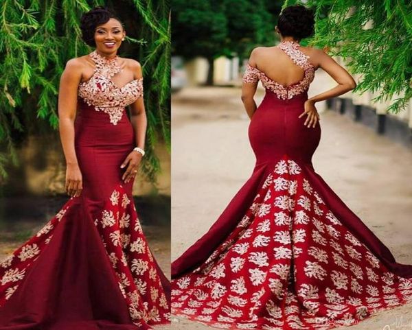 aso ebi style dark red mermaid evening pageant dresses 2019 modest lace high neck backless sweep train trumpet africa prom pa8264292, Black;red
aso ebi style dark red mermaid evening pageant dresses 2019 modest lace high neck backless sweep train trumpet africa prom pa8264292, Black;red