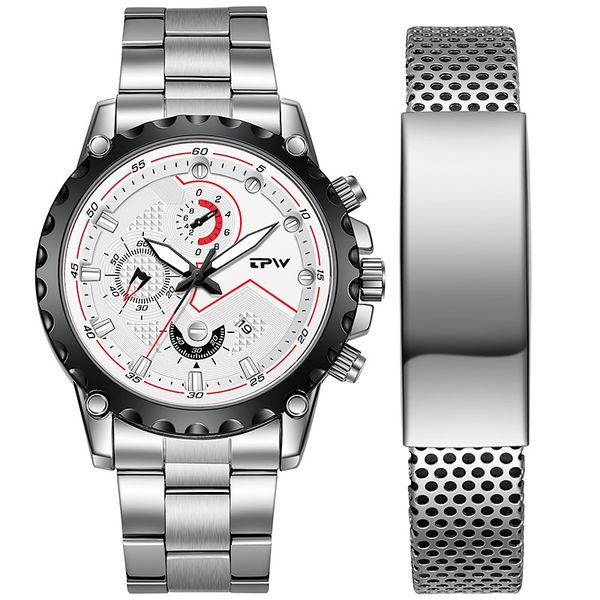tpw brand men's watch multifunctional fashion quartz watch new steel band waterproof wristwatch wholesale, Slivery;black
tpw brand men's watch multifunctional fashion quartz watch new steel band waterproof wristwatch wholesale, Slivery;black