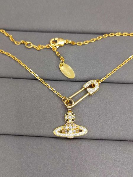 empress dowager of the west little saturn with diamond pins gold chain necklace female, Silver
empress dowager of the west little saturn with diamond pins gold chain necklace female, Silver