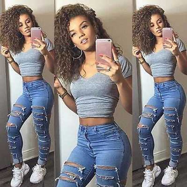 ripped us stock women denim pants high waist stretch jeans slim pencil trousers, Blue
ripped us stock women denim pants high waist stretch jeans slim pencil trousers, Blue