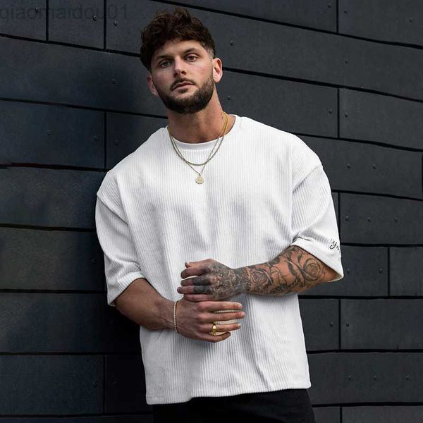 men's t-shirts summer men's ribbed t shirts fashion letter embroidery loose short sleeve tees 2023 streetwear men clothes casual p, White;black
men's t-shirts summer men's ribbed t shirts fashion letter embroidery loose short sleeve tees 2023 streetwear men clothes casual p, White;black