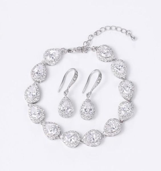 earrings necklace weimanjingdian teardrop cubic zirconia cz crystal wedding bracelet and earring bridal jewelry set bridesmaid g3036330, Silver
earrings necklace weimanjingdian teardrop cubic zirconia cz crystal wedding bracelet and earring bridal jewelry set bridesmaid g3036330, Silver