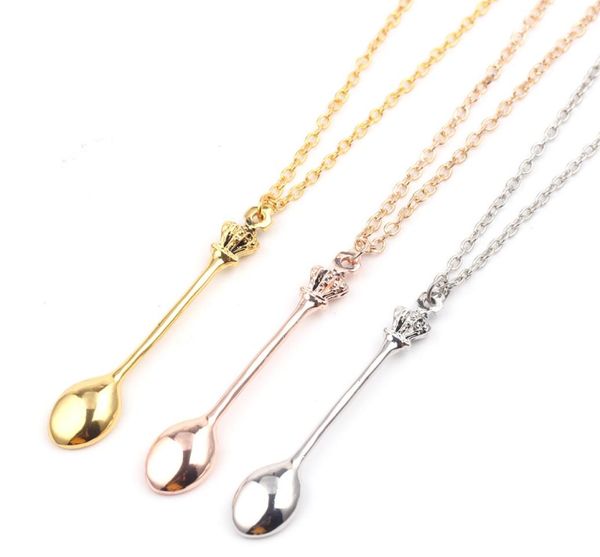 charm tiny tea spoon pendant necklace with crown necklace 3 colors creative mini long link jewelry spoon necklaces6251685, Silver
charm tiny tea spoon pendant necklace with crown necklace 3 colors creative mini long link jewelry spoon necklaces6251685, Silver
