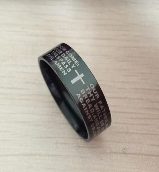 black men english bible ring 8mm 316 titanium steel cross letter prayer bible wedding band the lord of the ring men women3227249, Silver
black men english bible ring 8mm 316 titanium steel cross letter prayer bible wedding band the lord of the ring men women3227249, Silver