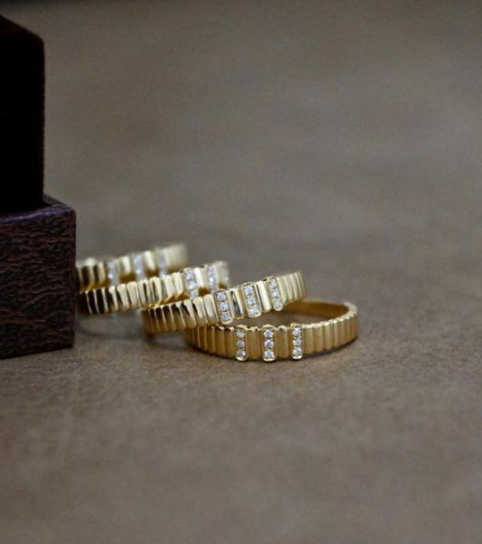 220913004 side stones ring women039s jewelry stipes diamond simple design au750 18k yellow gold stylish boyish winkle9148854, Silver
220913004 side stones ring women039s jewelry stipes diamond simple design au750 18k yellow gold stylish boyish winkle9148854, Silver