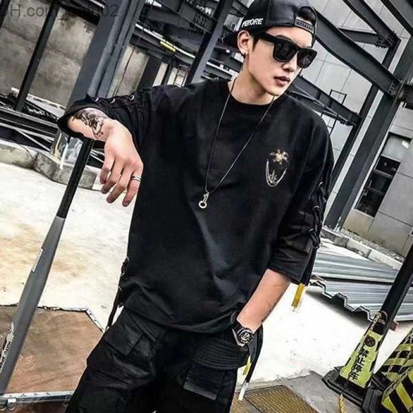 men's t-shirts techwear fashion printing anime men lace up t shirt streetwear summer hip hop punk male clothing harajuku casual sport t, White;black
men's t-shirts techwear fashion printing anime men lace up t shirt streetwear summer hip hop punk male clothing harajuku casual sport t, White;black