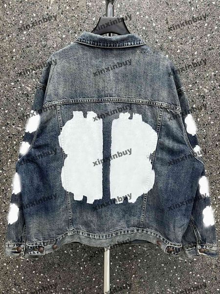 xinxinbuy men designer coat jacket paris graffiti destroyed denim jacket long sleeve women khaki blue xs-xl, Black;brown
xinxinbuy men designer coat jacket paris graffiti destroyed denim jacket long sleeve women khaki blue xs-xl, Black;brown