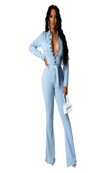 women039s jumpsuits rompers women long sleeve jeans with belt turn down collar jumpsuit buttons shirt flare pants denim 4713555, Black;white
women039s jumpsuits rompers women long sleeve jeans with belt turn down collar jumpsuit buttons shirt flare pants denim 4713555, Black;white