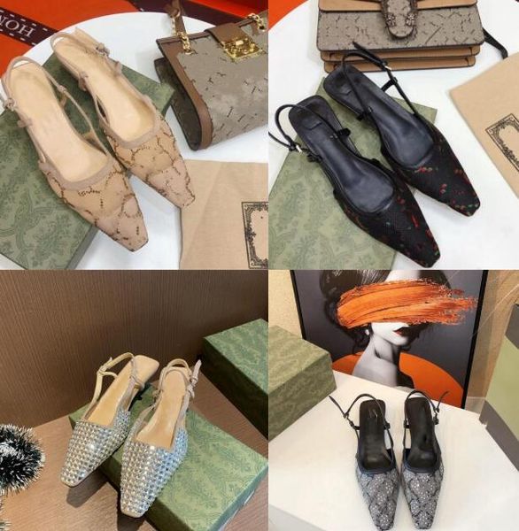 luxury gauze g sandals rhinestone decoration women dress shoes classics designers small square head kitten heel back strap genuine leather s, Black
luxury gauze g sandals rhinestone decoration women dress shoes classics designers small square head kitten heel back strap genuine leather s, Black