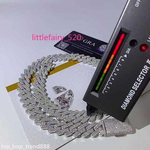 pendant necklaces pass diamond tester 15mm 2row stone iced out vvs1 moissanite cuban chain necklace men, Silver
pendant necklaces pass diamond tester 15mm 2row stone iced out vvs1 moissanite cuban chain necklace men, Silver