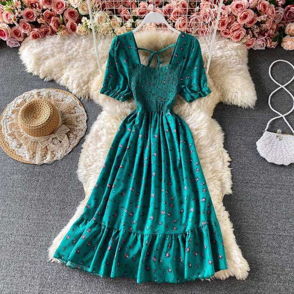propaganda floral dress womens sweet french square collar pleated mid length waist slimming high fairy, Black;gray
propaganda floral dress womens sweet french square collar pleated mid length waist slimming high fairy, Black;gray