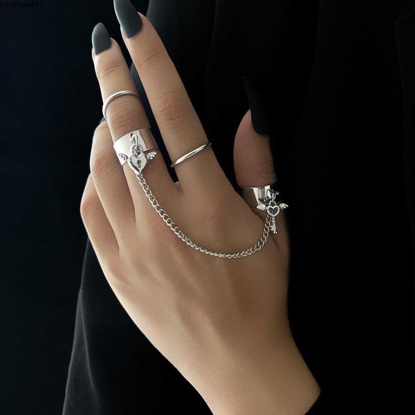 fashion accessories new fashion creative design love key lock ring chain simple plain, Silver
fashion accessories new fashion creative design love key lock ring chain simple plain, Silver