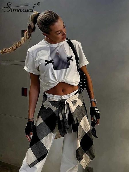 women's t-shirt simenual white short sleeve oversized t-shirt casual simple figure print o-neck loose women summer y2k streetwear tees
women's t-shirt simenual white short sleeve oversized t-shirt casual simple figure print o-neck loose women summer y2k streetwear tees