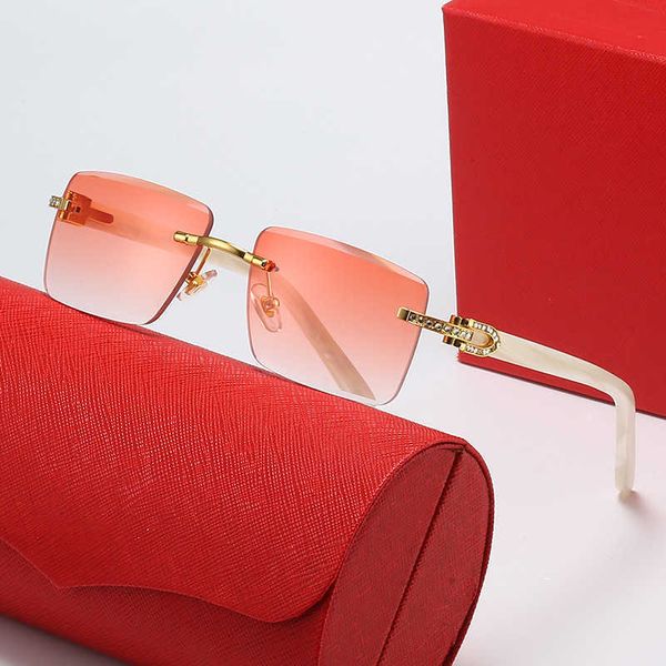 

Fashion carti top sunglasses 2022 new Kajia frameless cut edge with diamond fashionable women fashion glasses personalized street shot logo box