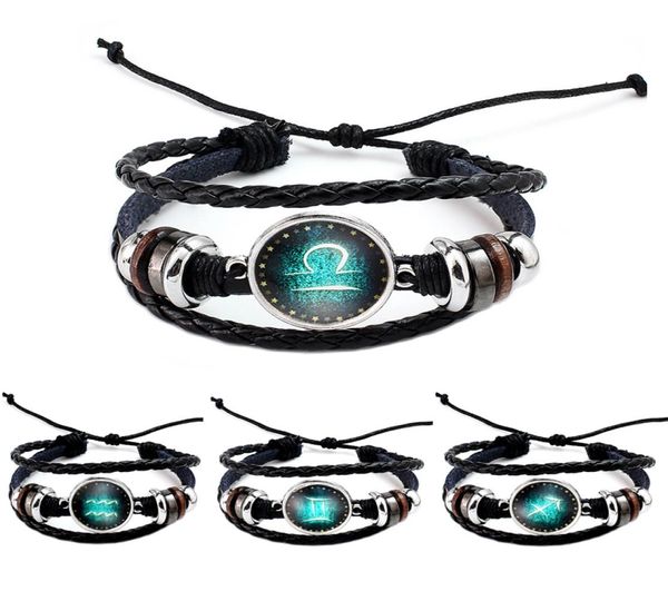 12 constellation bracelet for vintage silver color black braided adjustable multilayer leather bracelets christmas gift fas2733242, Golden;silver
12 constellation bracelet for vintage silver color black braided adjustable multilayer leather bracelets christmas gift fas2733242, Golden;silver