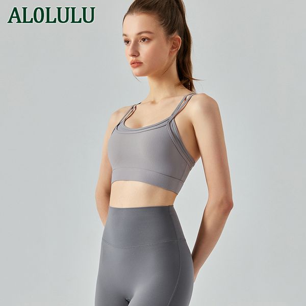al0lulu yoga bra sports underwear women's running fitness with chest pad vest