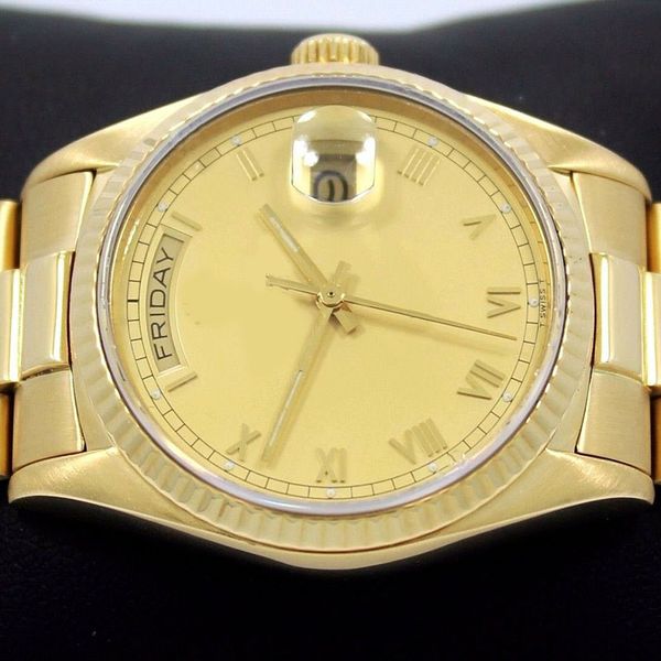 228238 18k yellow gold roman dial 40mm box asia 3235 automatic mens men's watch, Slivery;brown
228238 18k yellow gold roman dial 40mm box asia 3235 automatic mens men's watch, Slivery;brown