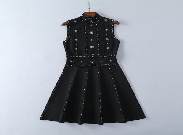 610 runway dress brand same style dress sleeveless crew neck beads kint womens clothes luxury fashion dress sh8529023, Black
610 runway dress brand same style dress sleeveless crew neck beads kint womens clothes luxury fashion dress sh8529023, Black