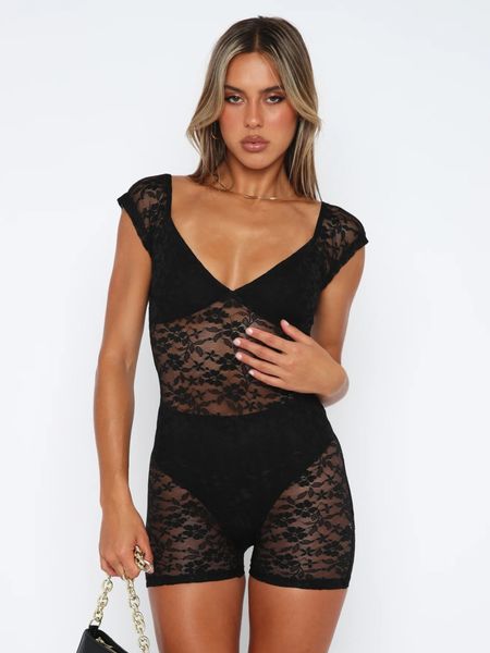 women's jumpsuits rompers fantoye patchwork see through lace women bodysuit white v neck bodycon rompers femme summer elastic girl part, Black;white
women's jumpsuits rompers fantoye patchwork see through lace women bodysuit white v neck bodycon rompers femme summer elastic girl part, Black;white