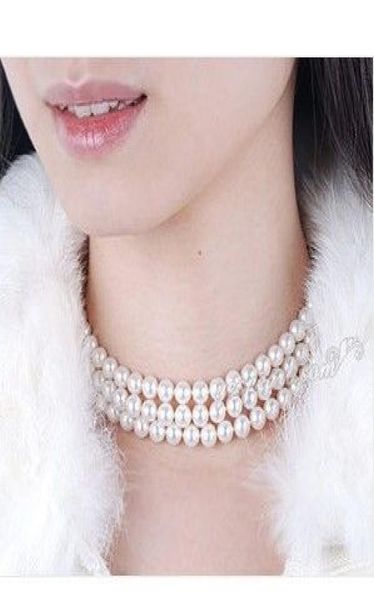 new fine 16quot 3strand 55mm 100 natural white akoya pearls chokers necklace 14k gift box9983421, Black
new fine 16quot 3strand 55mm 100 natural white akoya pearls chokers necklace 14k gift box9983421, Black