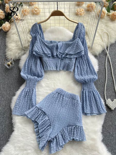 women s two piece pants singreiny ruffled elastic women solid set square neck flare sleeves mini shorts french style elegant 230713, White
women s two piece pants singreiny ruffled elastic women solid set square neck flare sleeves mini shorts french style elegant 230713, White