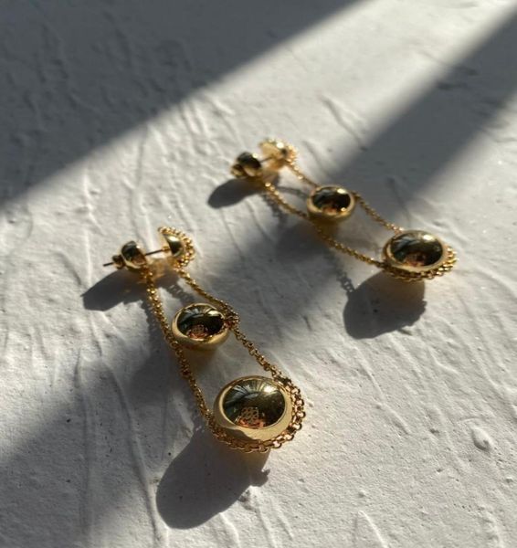 rispada eh33785 fashion triple ball 2 colors trendy chain drop earrings1969204, Golden
rispada eh33785 fashion triple ball 2 colors trendy chain drop earrings1969204, Golden