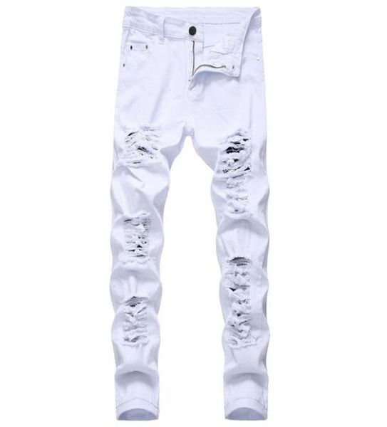 men039s jeans denim trousers fashion designer brand white straight hole ripped pants made old8088532, Blue
men039s jeans denim trousers fashion designer brand white straight hole ripped pants made old8088532, Blue