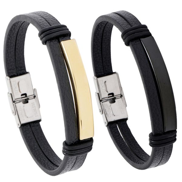 new arrival fashion men's leather bracelets with stainless steel joint jeweley accessories adjustable stock gifts, Black
new arrival fashion men's leather bracelets with stainless steel joint jeweley accessories adjustable stock gifts, Black