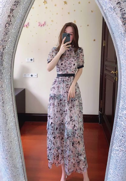 new s-elf - portrait embroidered irregular neck short sleeve long cake dress dress, Black;gray
new s-elf - portrait embroidered irregular neck short sleeve long cake dress dress, Black;gray