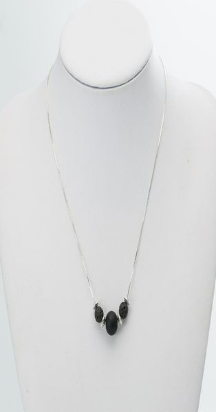 8mm black lava silvery necklace aromatherapy essential oil perfume diffuser natural stone necklace jewelry women7525724, Silver
8mm black lava silvery necklace aromatherapy essential oil perfume diffuser natural stone necklace jewelry women7525724, Silver