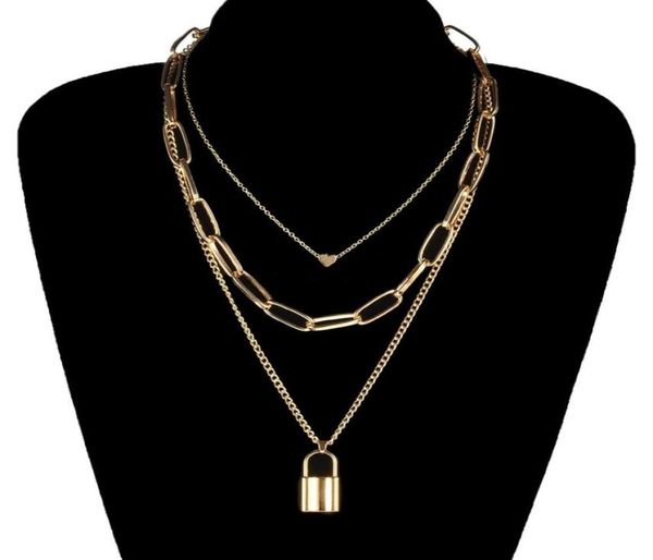 creative geometric chain heart lock necklace pendant gold punk multilayer clavicle necklaces for women fashion neck jewelry5158842, Silver
creative geometric chain heart lock necklace pendant gold punk multilayer clavicle necklaces for women fashion neck jewelry5158842, Silver