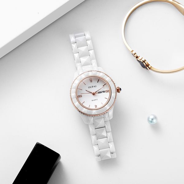 women s watches oupai arrival white ceramic watch women simple fashion waterproof luxury lady diamond cut double calendar 230714, Slivery;golden
women s watches oupai arrival white ceramic watch women simple fashion waterproof luxury lady diamond cut double calendar 230714, Slivery;golden