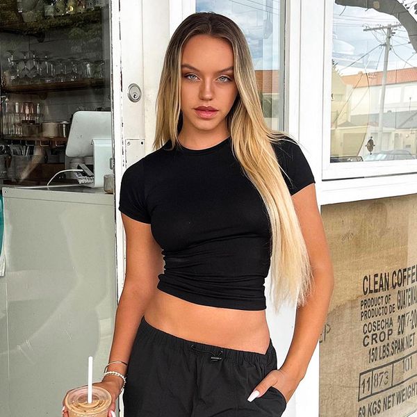 women's t shirt black short sleeve t shirt female crop basic tees slim casual white y2k streetwear o neck red baby summer clothing 230
women's t shirt black short sleeve t shirt female crop basic tees slim casual white y2k streetwear o neck red baby summer clothing 230