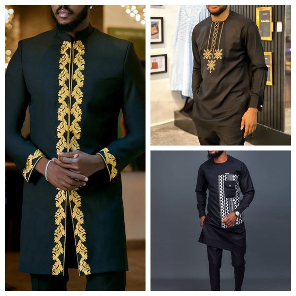 men's tracksuits summer african men clothing suit dashiki male outfits 2pcs set solid color stitching short sleeve and pants party busi, Gray
men's tracksuits summer african men clothing suit dashiki male outfits 2pcs set solid color stitching short sleeve and pants party busi, Gray