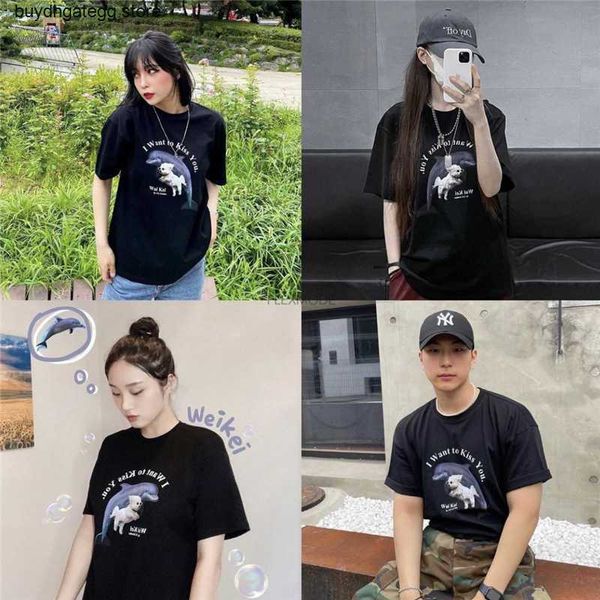 ladies t-shirts fashion brand waikei korean jinbaoluo dolphin puppy print couple short sleeve, White
ladies t-shirts fashion brand waikei korean jinbaoluo dolphin puppy print couple short sleeve, White