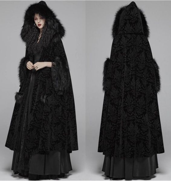 black fur winter cloak cape hooded with print trim long bridal wraps jackets special party banquet gothic wrap wedding bride wea3476251, White
black fur winter cloak cape hooded with print trim long bridal wraps jackets special party banquet gothic wrap wedding bride wea3476251, White