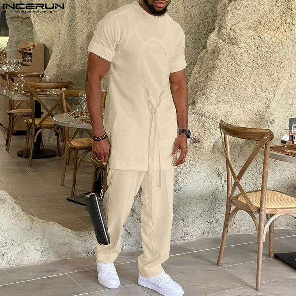 men's tracksuits 2023 men sets solid color long sleeve lace up t shirt pants 2pcs mulsim clothing vintage streetwear casual suits incer, Gray
men's tracksuits 2023 men sets solid color long sleeve lace up t shirt pants 2pcs mulsim clothing vintage streetwear casual suits incer, Gray