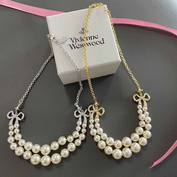 empress dowager xi's butterfly necklace female vivian and luxury double layer pearl saturn collar chain, Silver
empress dowager xi's butterfly necklace female vivian and luxury double layer pearl saturn collar chain, Silver
