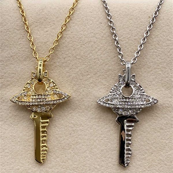 queen mother's key necklace 2023 vivian's new full diamond saturn couple's collar chain, Silver
queen mother's key necklace 2023 vivian's new full diamond saturn couple's collar chain, Silver