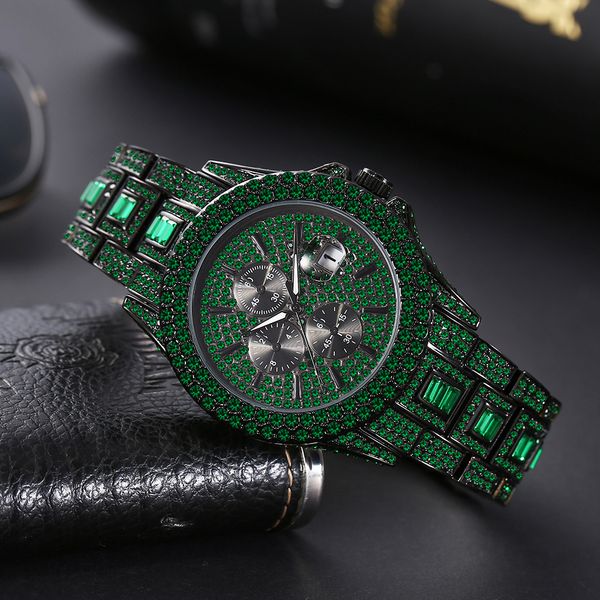 other watches 2023 hip hop mens automatic date green iced diamond clock fashion waterproof quartz wristwatch luxury man gift reloj 230714, Slivery;black
other watches 2023 hip hop mens automatic date green iced diamond clock fashion waterproof quartz wristwatch luxury man gift reloj 230714, Slivery;black